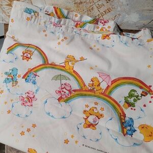 Original 1983 Care Bears On Rainbows Twin Flat Sheet. Excellent Condition.